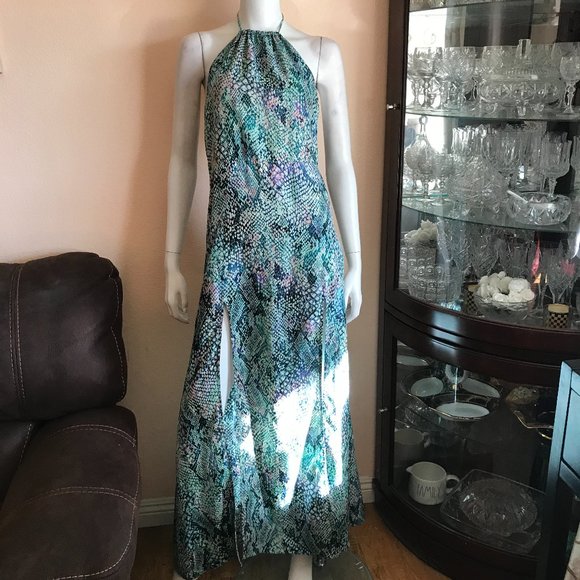 Lovers Friends Smokin Hot Print Halter Maxi Dress - Picture 2 of 8